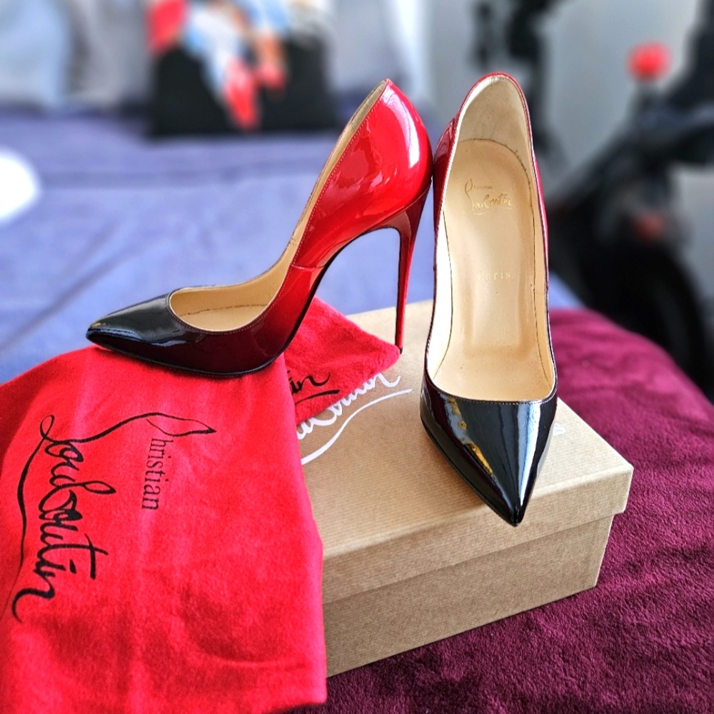 Christian Louboutin Pigalle Follies 120 Patent Degrade Black-Red